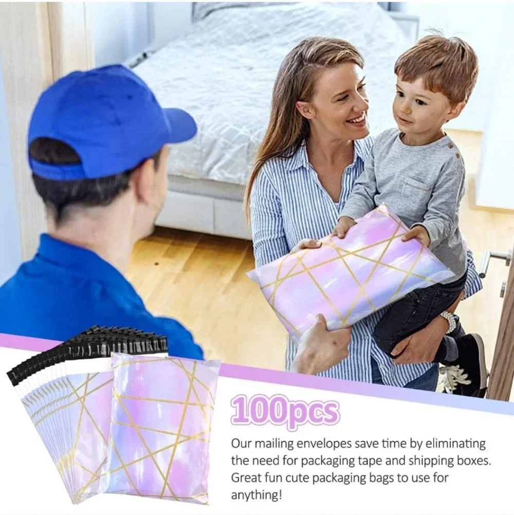 100 Pack Poly Mailers 10x13, Cute Packaging Envelope Mailers Polymailers Packagi